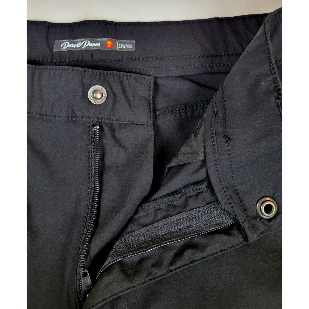 Desert Dunes Mens Black Nylon Spandex Tech Athletic Golf Outdoor Pants 33W 30L - Picture 7 of 9